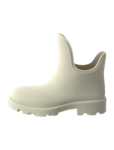 Pre-owned Burberry Rubber Rain Boots In Neutral