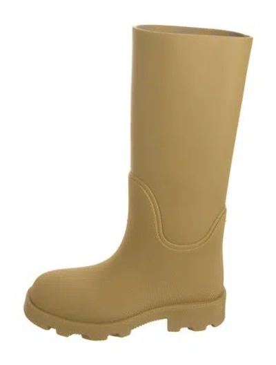 Pre-owned Burberry Rubber Rain Boots In Neutral