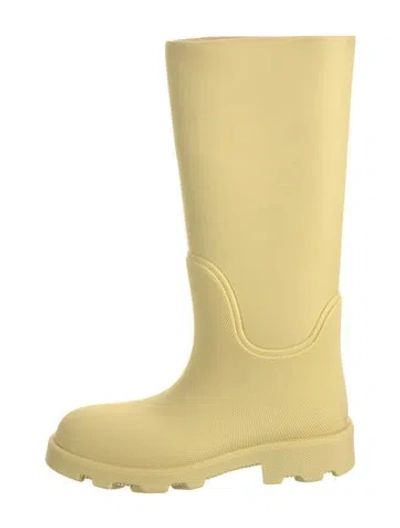 Pre-owned Burberry Rubber Rain Boots In Neutral