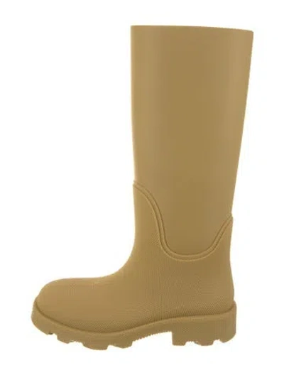 Pre-owned Burberry Rubber Rain Boots In Neutral