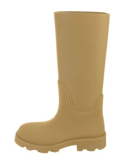 Pre-owned Burberry Rubber Rain Boots In Neutral