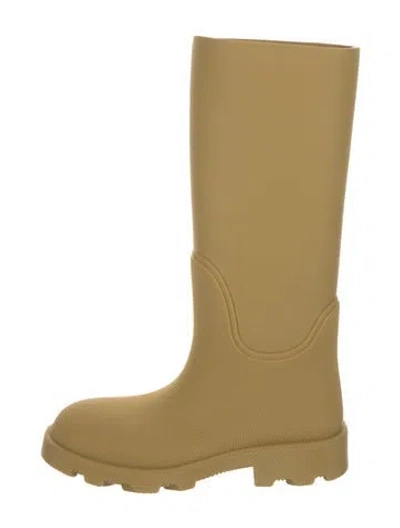 Pre-owned Burberry Rubber Rain Boots In Neutral
