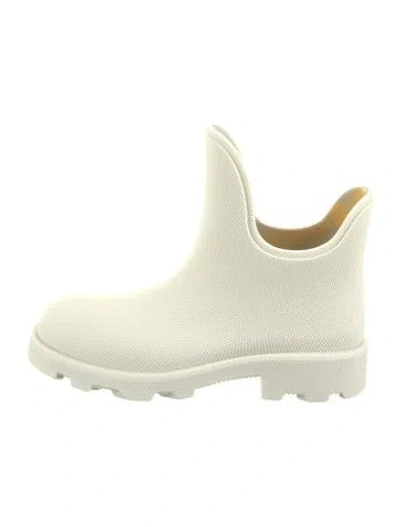Pre-owned Burberry Rubber Rain Boots In Neutral