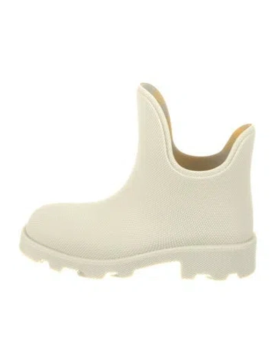 Pre-owned Burberry Rubber Rain Boots In Neutral