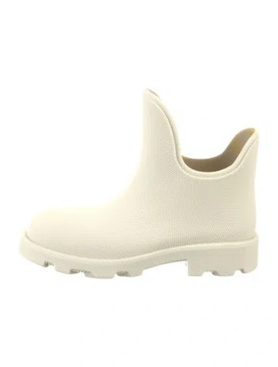 Pre-owned Burberry Rubber Rain Boots In Neutral