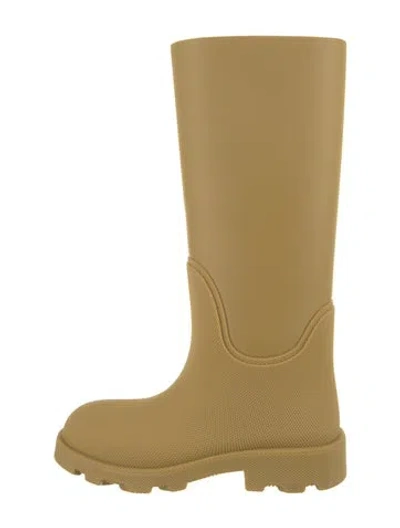 Pre-owned Burberry Rubber Rain Boots In Neutral