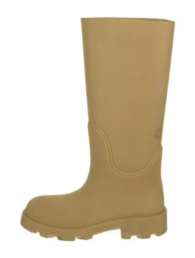 Pre-owned Burberry Rubber Rain Boots In Neutral
