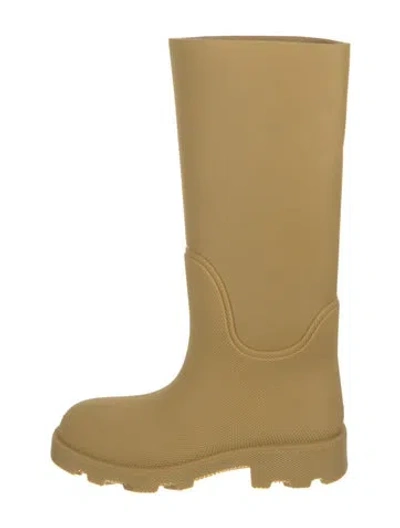 Pre-owned Burberry Rubber Rain Boots In Neutral