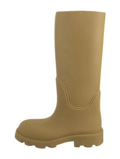 Pre-owned Burberry Rubber Rain Boots In Neutral