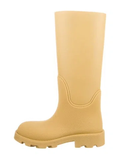 Pre-owned Burberry Rubber Rain Boots In Neutral