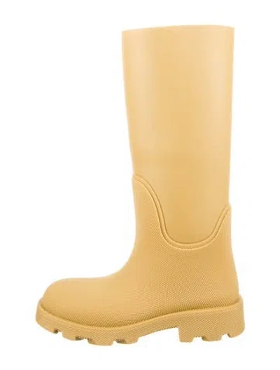 Pre-owned Burberry Rubber Rain Boots In Neutral