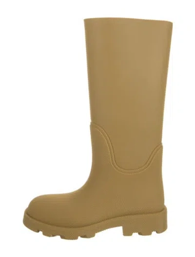 Pre-owned Burberry Rubber Rain Boots In Neutral