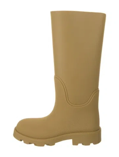 Pre-owned Burberry Rubber Rain Boots In Neutral