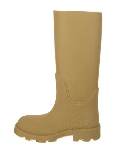 Pre-owned Burberry Rubber Rain Boots In Neutral