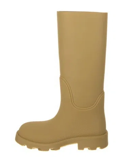 Pre-owned Burberry Rubber Rain Boots In Neutral