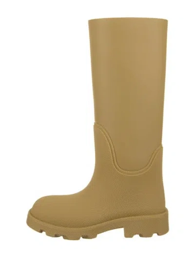 Pre-owned Burberry Rubber Rain Boots In Neutral