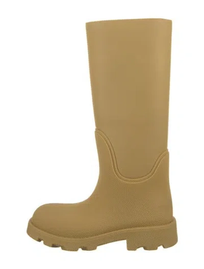 Pre-owned Burberry Rubber Rain Boots In Neutral