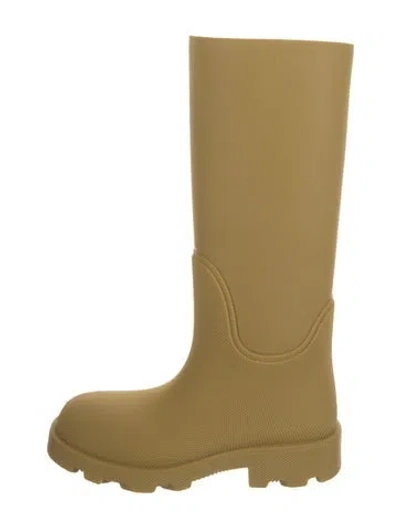 Pre-owned Burberry Rubber Rain Boots In Neutral