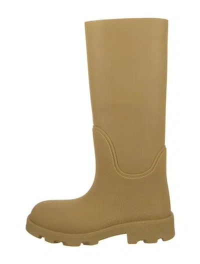 Pre-owned Burberry Rubber Rain Boots In Neutral