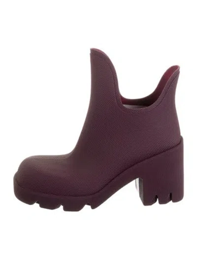 Pre-owned Burberry Rubber Rain Boots In Purple