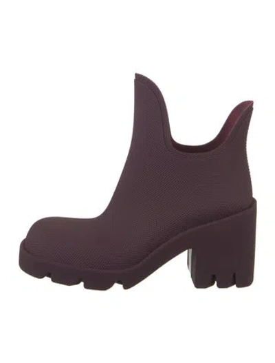 Pre-owned Burberry Rubber Rain Boots In Purple