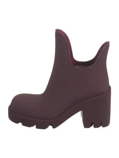 Pre-owned Burberry Rubber Rain Boots In Purple