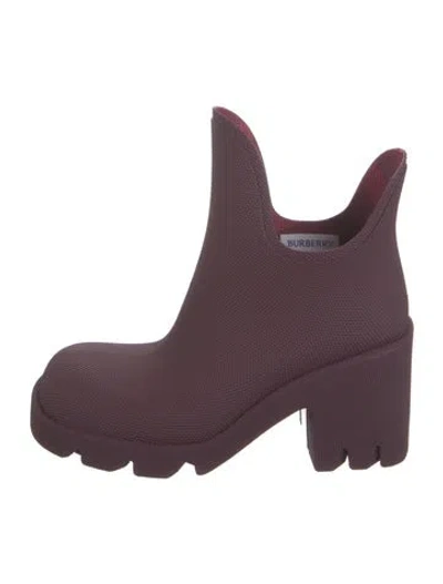 Pre-owned Burberry Rubber Rain Boots In Purple