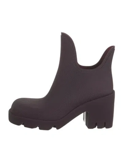Pre-owned Burberry Rubber Rain Boots In Purple
