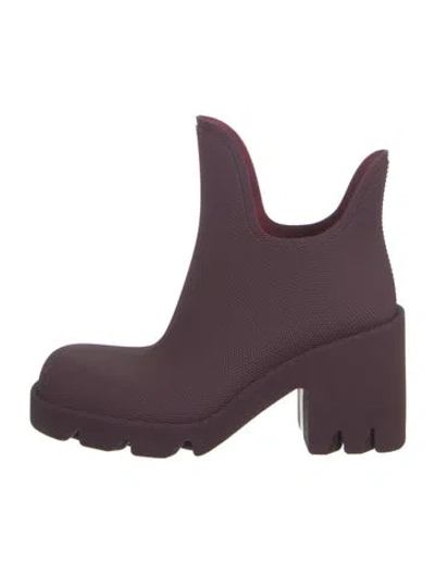 Pre-owned Burberry Rubber Rain Boots In Purple