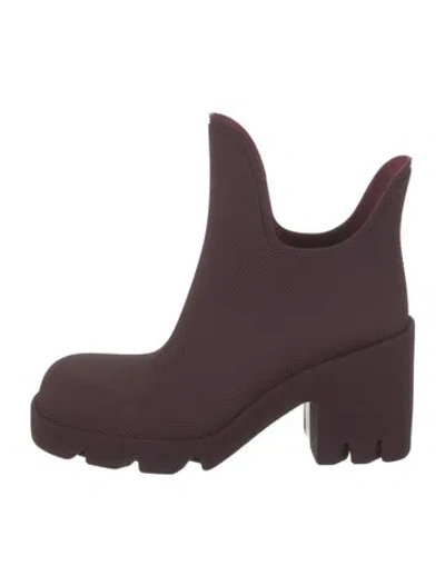 Pre-owned Burberry Rubber Rain Boots In Purple