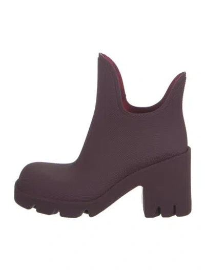 Pre-owned Burberry Rubber Rain Boots In Purple