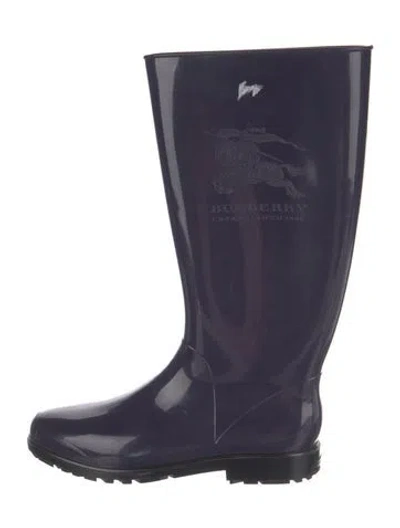 Pre-owned Burberry Rubber Rain Boots In Purple