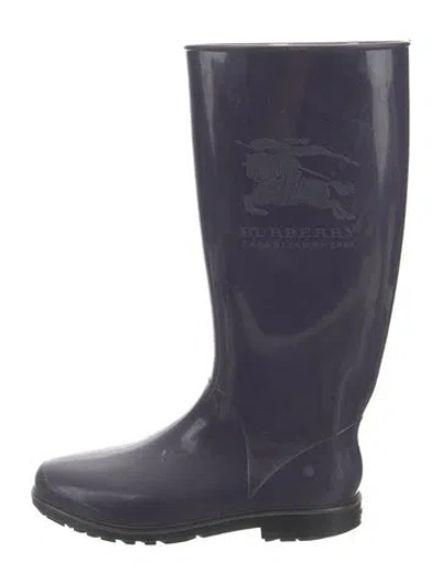 Pre-owned Burberry Rubber Rain Boots In Purple