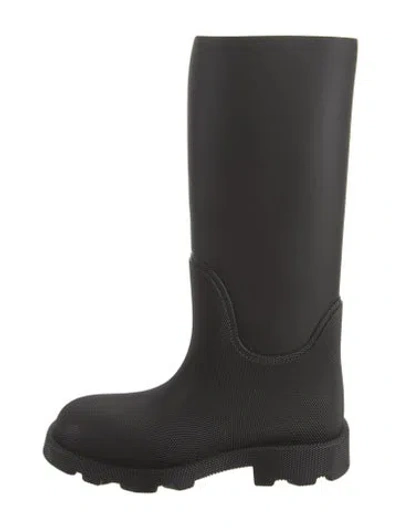 Pre-owned Burberry Rubber Rain Boots W/ Tags In Black