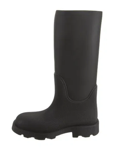 Pre-owned Burberry Rubber Rain Boots W/ Tags In Black