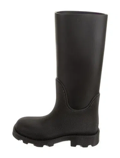 Pre-owned Burberry Rubber Rain Boots W/ Tags In Black