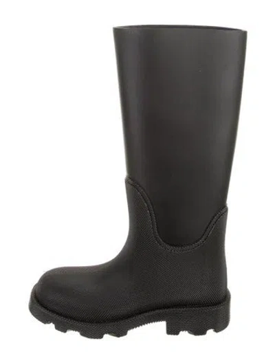 Pre-owned Burberry Rubber Rain Boots W/ Tags In Black