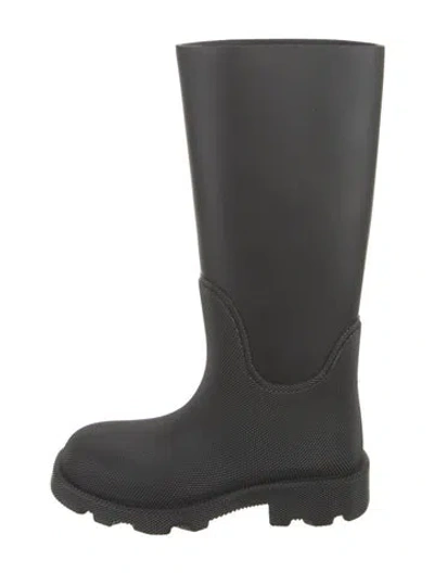 Pre-owned Burberry Rubber Rain Boots W/ Tags In Black