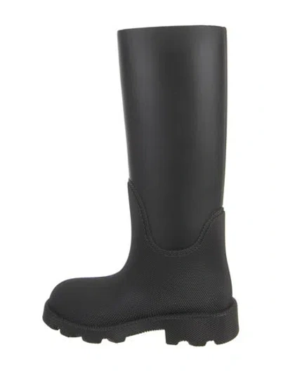 Pre-owned Burberry Rubber Rain Boots W/ Tags In Black