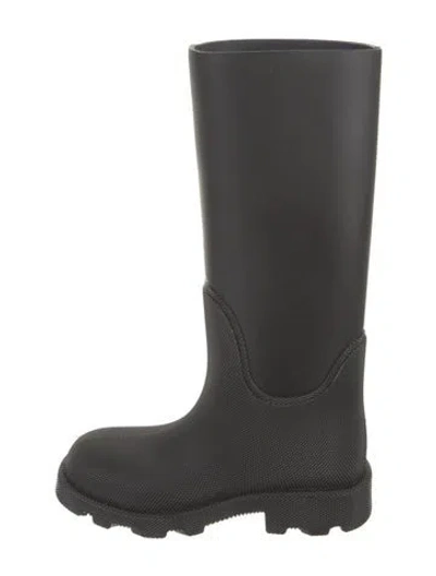Pre-owned Burberry Rubber Rain Boots W/ Tags In Black
