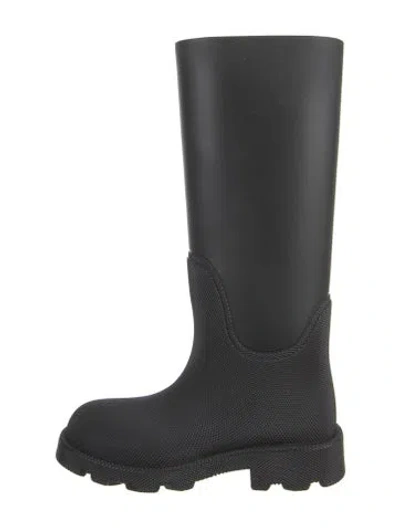 Pre-owned Burberry Rubber Rain Boots W/ Tags In Black
