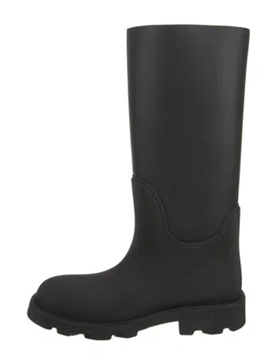 Pre-owned Burberry Rubber Rain Boots W/ Tags In Black