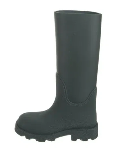 Pre-owned Burberry Rubber Rain Boots W/ Tags In Green