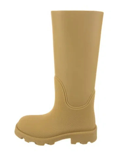 Pre-owned Burberry Rubber Rain Boots W/ Tags In Neutral