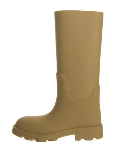 Pre-owned Burberry Rubber Rain Boots W/ Tags In Neutral