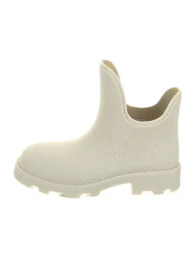 Pre-owned Burberry Rubber Rain Boots W/ Tags In Neutral