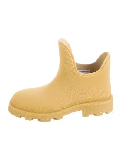 Pre-owned Burberry Rubber Rain Boots W/ Tags In Neutral