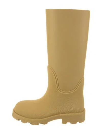 Pre-owned Burberry Rubber Rain Boots W/ Tags In Neutral
