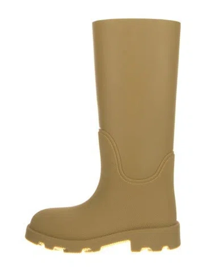 Pre-owned Burberry Rubber Rain Boots W/ Tags In Neutral
