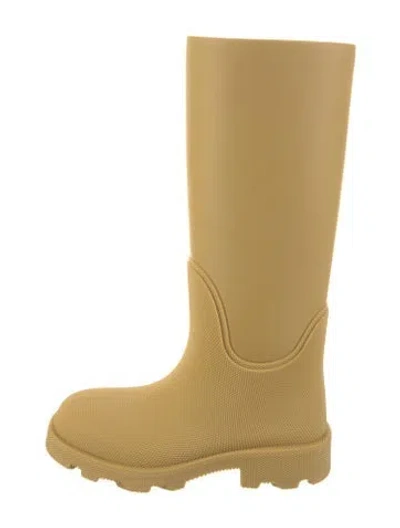 Pre-owned Burberry Rubber Rain Boots W/ Tags In Neutral